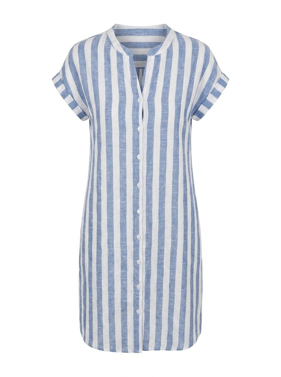 Noémie | Robe-Chemise Rayée Élégante