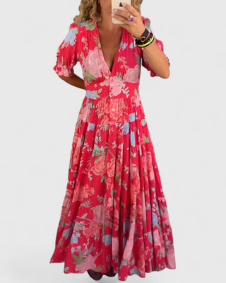 Minelda | Robe fleurie col V