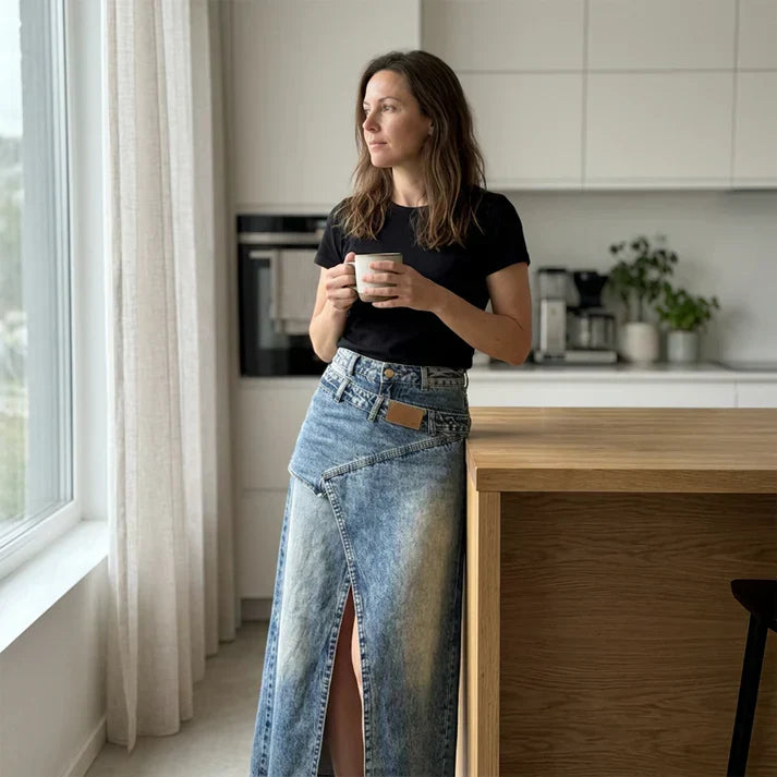 Zaira | Jupe en Jean Asymétrique