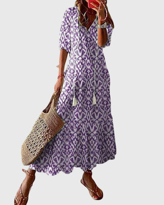 Amalia | Robe Maxi Vintage Bohème d'Été