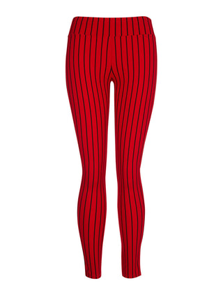 Pantalon basic rayé - bordeaux