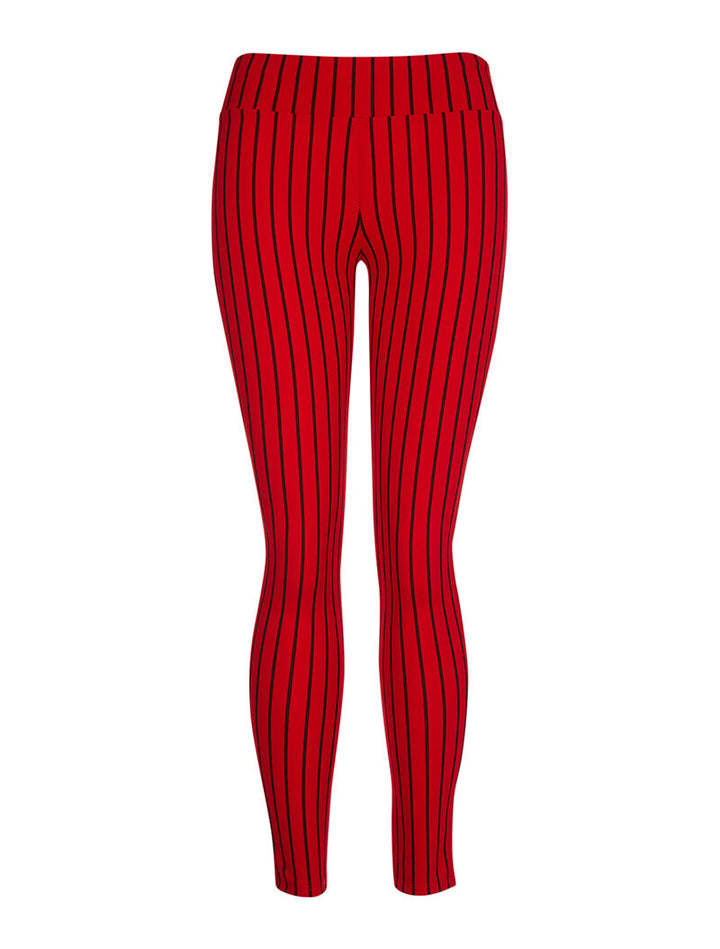 Pantalon basic rayé - bordeaux