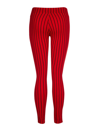 Pantalon basic rayé - bordeaux