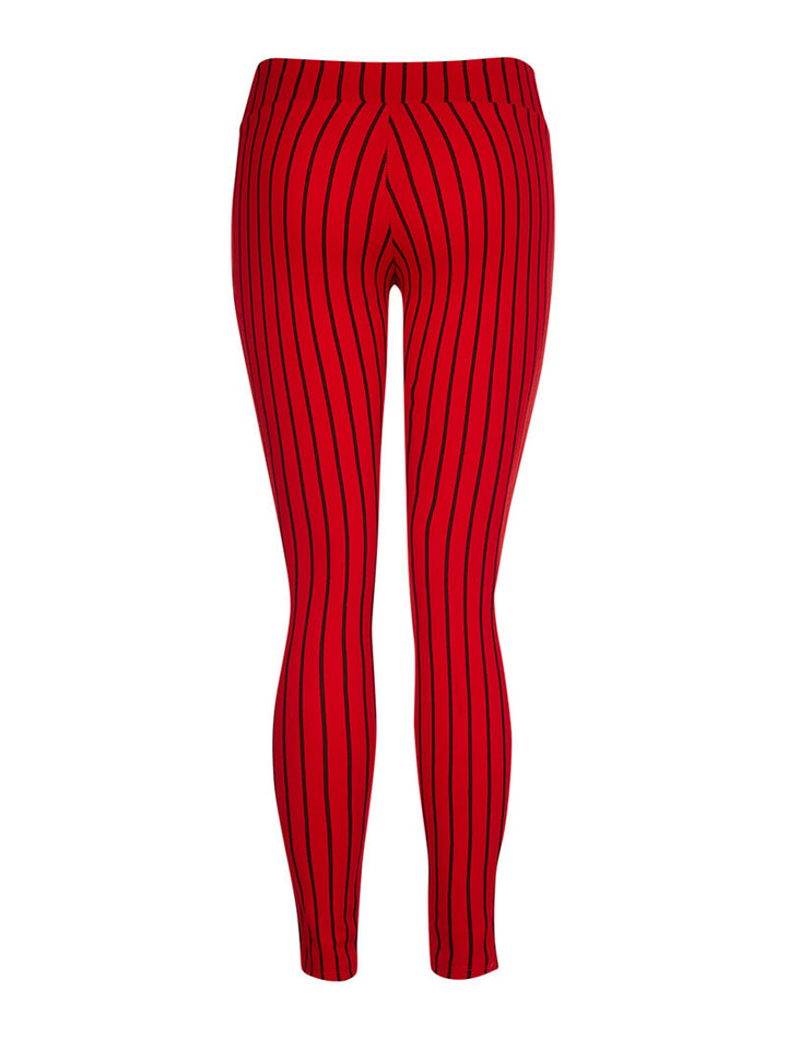 Pantalon basic rayé - bordeaux