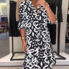 Robe Col En V Élégante Imprimée