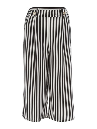 Jupe culotte léger à rayures - noir