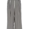 Jupe culotte léger à rayures - noir