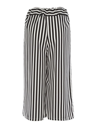 Jupe culotte léger à rayures - noir