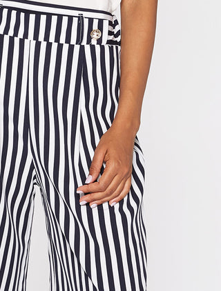 Jupe culotte léger à rayures - marine