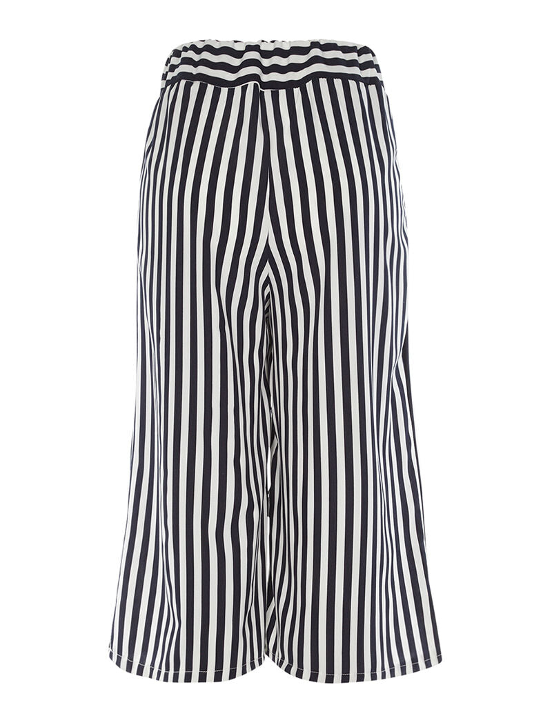 Jupe culotte léger à rayures - marine