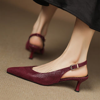 Céliane | Spitzleder Slingback-Pumps