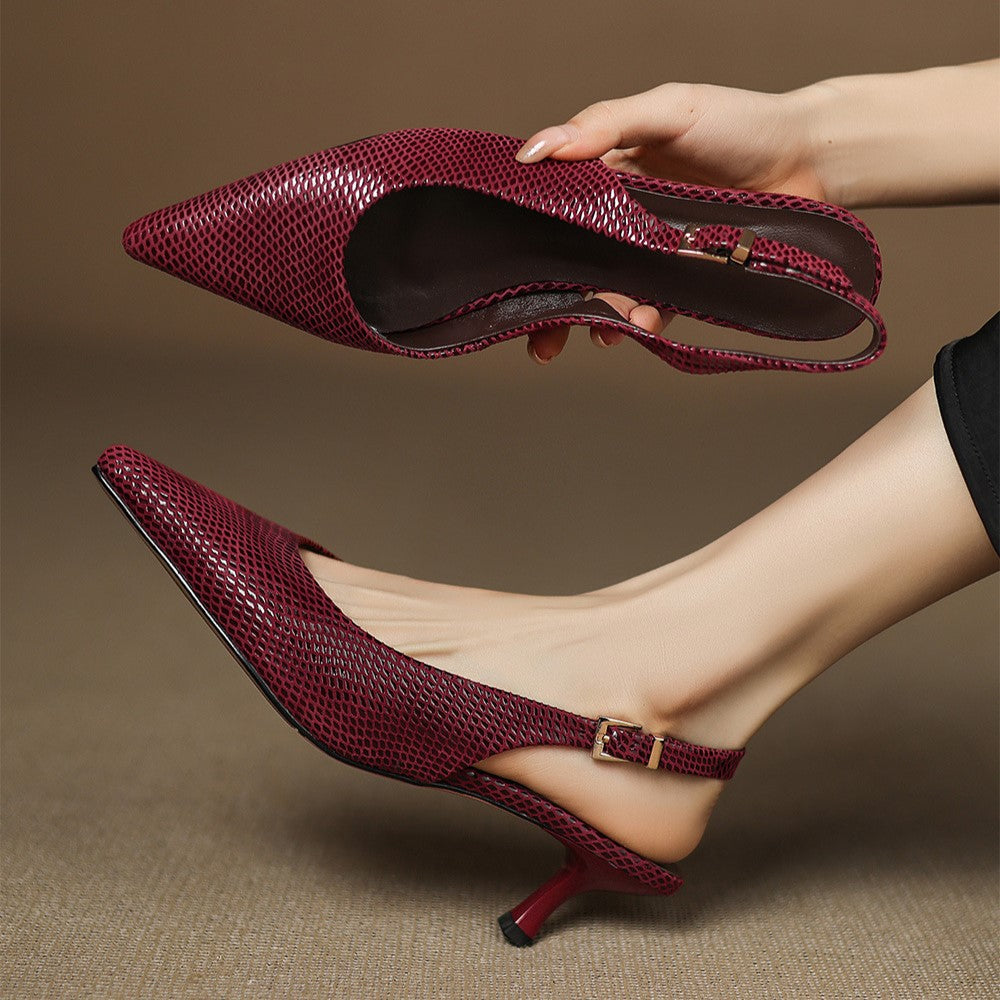 Céliane | Spitzleder Slingback-Pumps