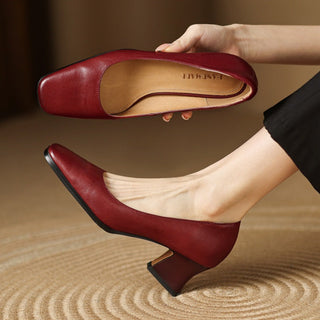 Oriel | Leder Quadrat Pumps