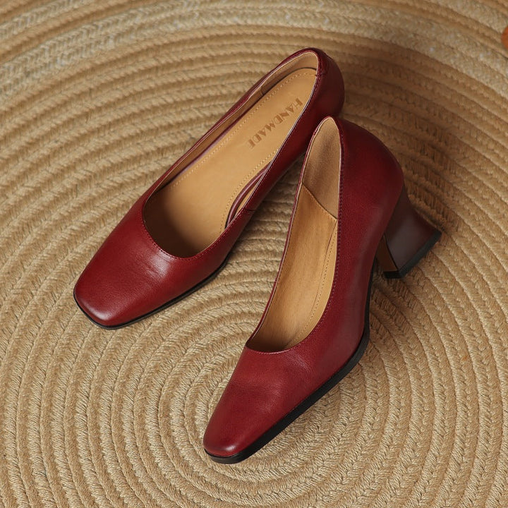 Oriel | Leder Quadrat Pumps