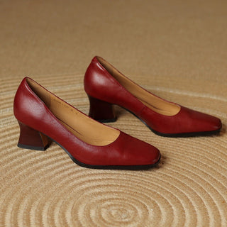 Oriel | Leder Quadrat Pumps