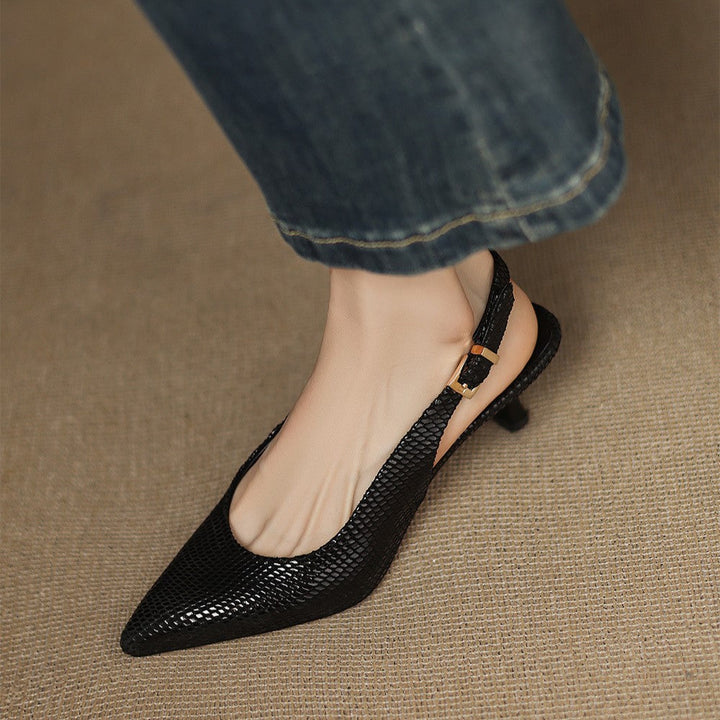 Céliane | Spitzleder Slingback-Pumps