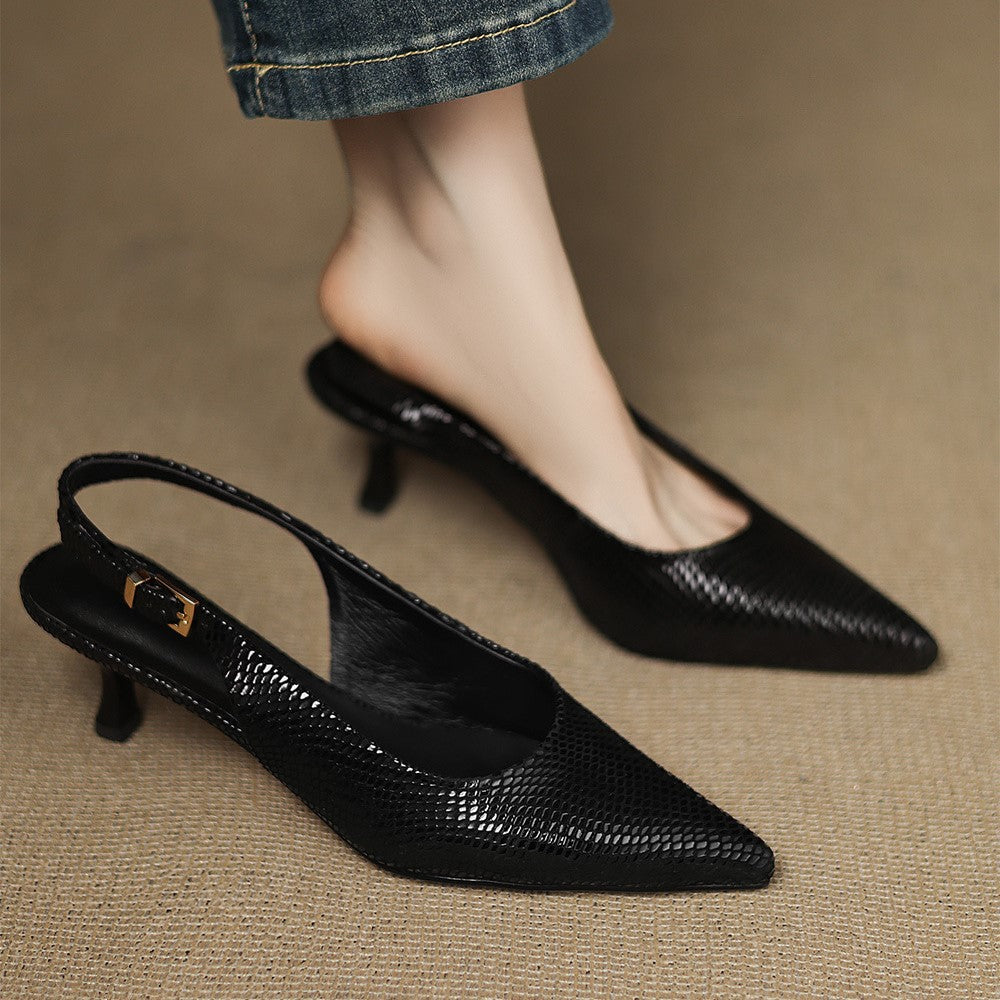 Céliane | Spitzleder Slingback-Pumps