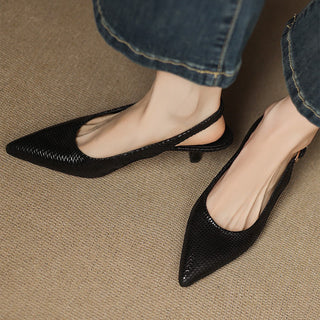 Céliane | Spitzleder Slingback-Pumps