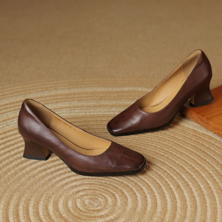 Oriel | Leder Quadrat Pumps