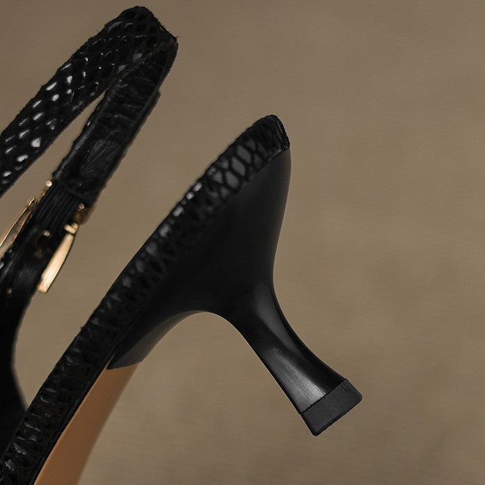 Céliane | Spitzleder Slingback-Pumps