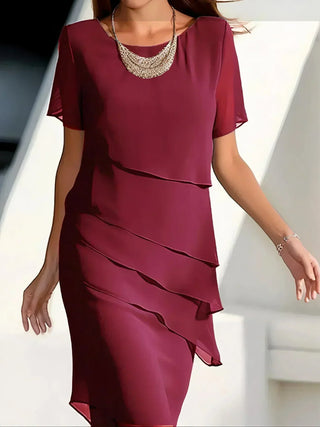 Velora | Robe Midi Luxueuse à Épaisseurs