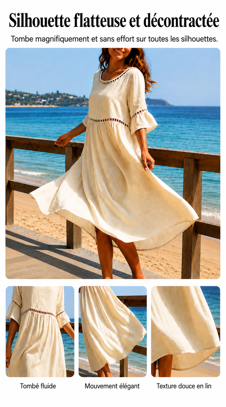 Amara | Robe Midi Élégante Effet Ventre Plat