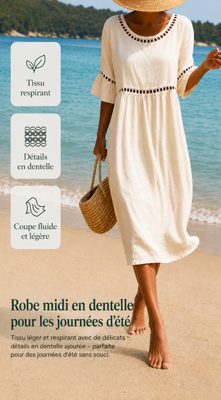 Amara | Robe Midi Élégante Effet Ventre Plat