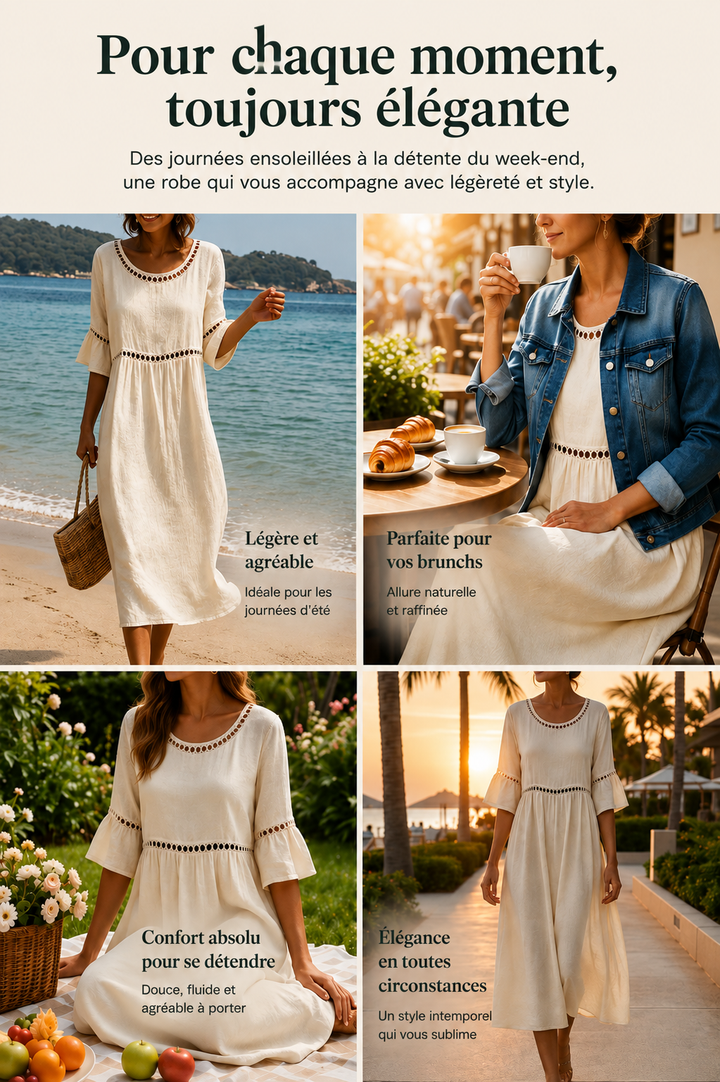 Amara | Robe Midi Élégante Effet Ventre Plat