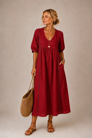 Elizabeth | Robe longue à col en V