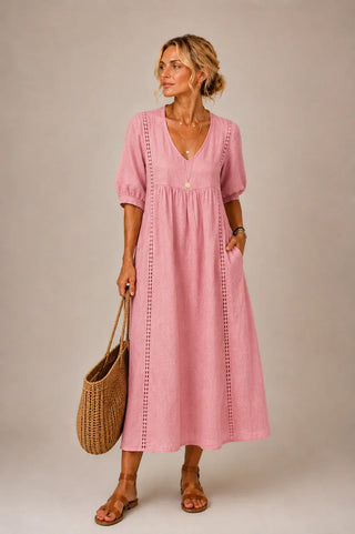 Elizabeth | Robe longue à col en V