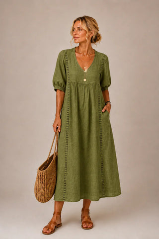 Elizabeth | Robe longue à col en V