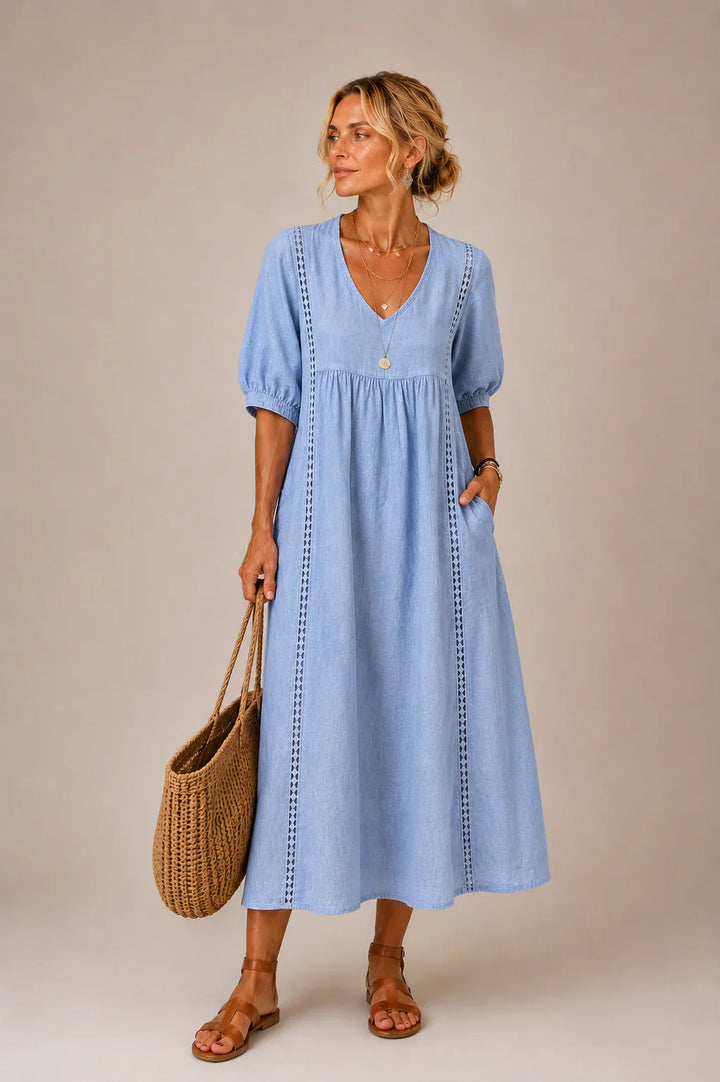 Elizabeth | Robe longue à col en V