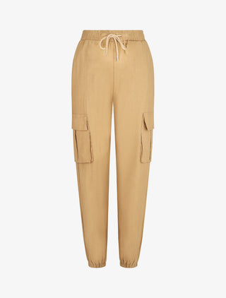 Pantalon cargo taille haute - Taupe