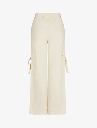 Pantalon cargo à liens - Écru