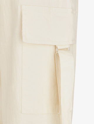 Pantalon cargo à liens - Écru