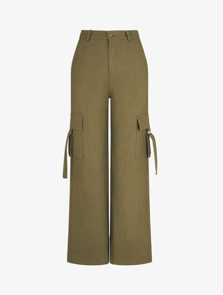 Pantalon cargo à liens - Kaki