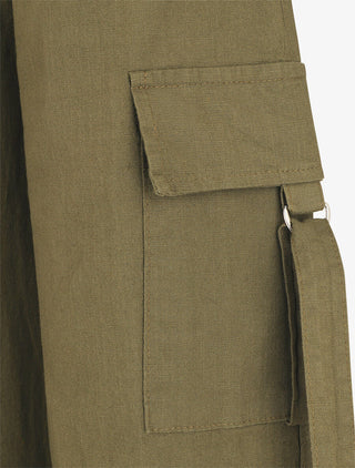Pantalon cargo à liens - Kaki