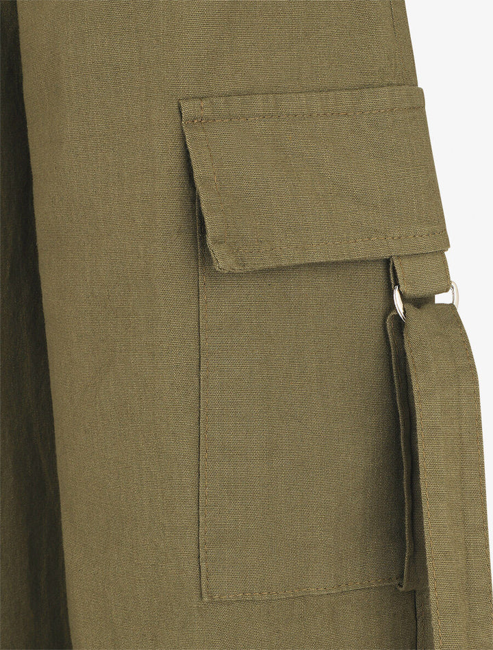 Pantalon cargo à liens - Kaki