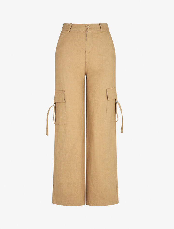 Pantalon cargo à liens - Taupe