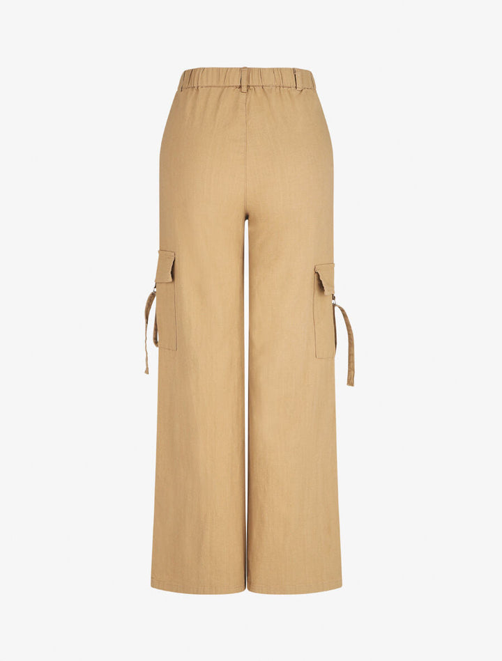 Pantalon cargo à liens - Taupe