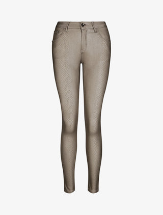 Pantalon en simili effet python - Gris clair