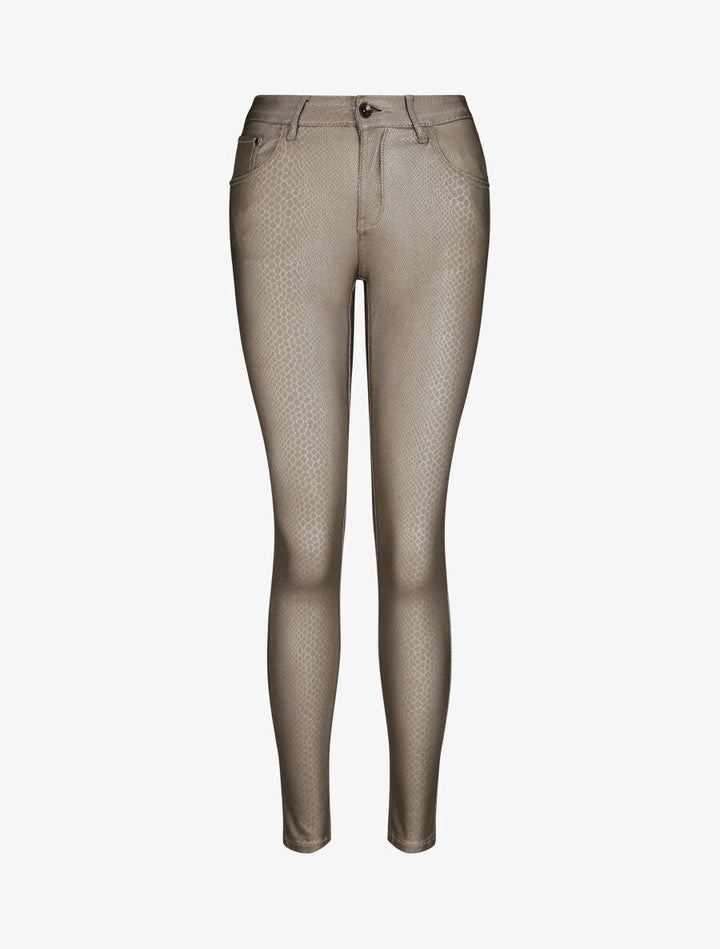 Pantalon en simili effet python - Gris clair