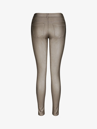 Pantalon en simili effet python - Gris clair