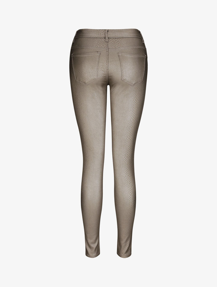 Pantalon en simili effet python - Gris clair