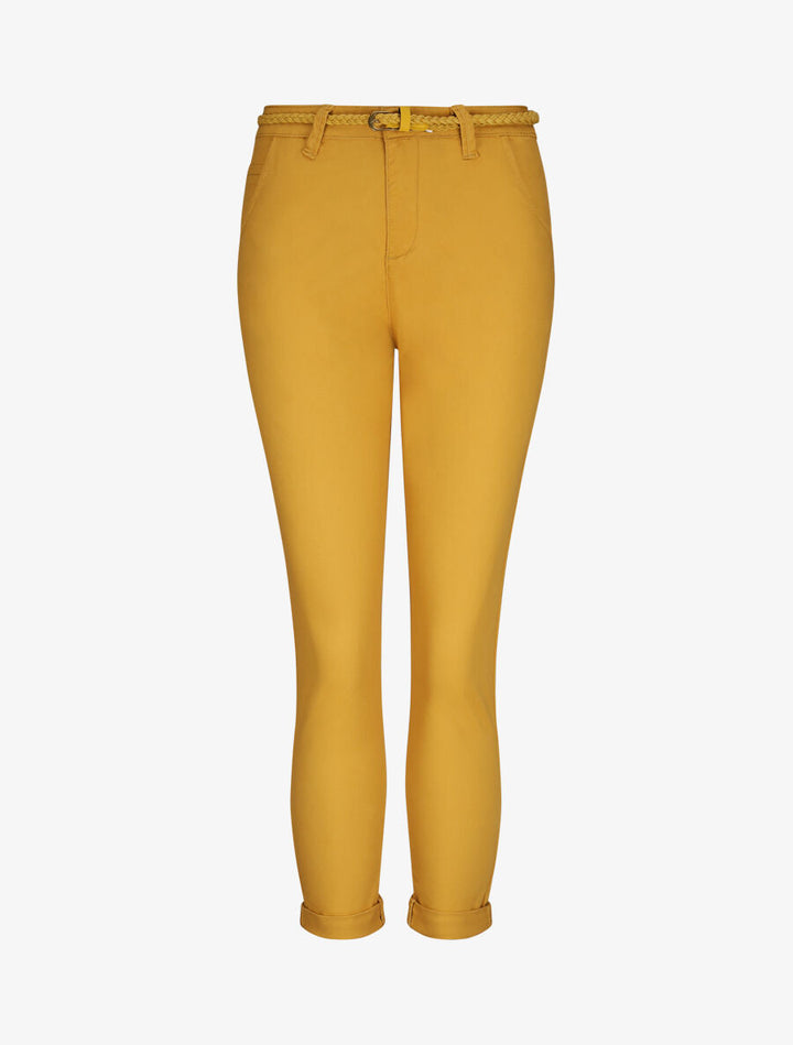 Pantalon 7/8 à revers - Jaune moutarde