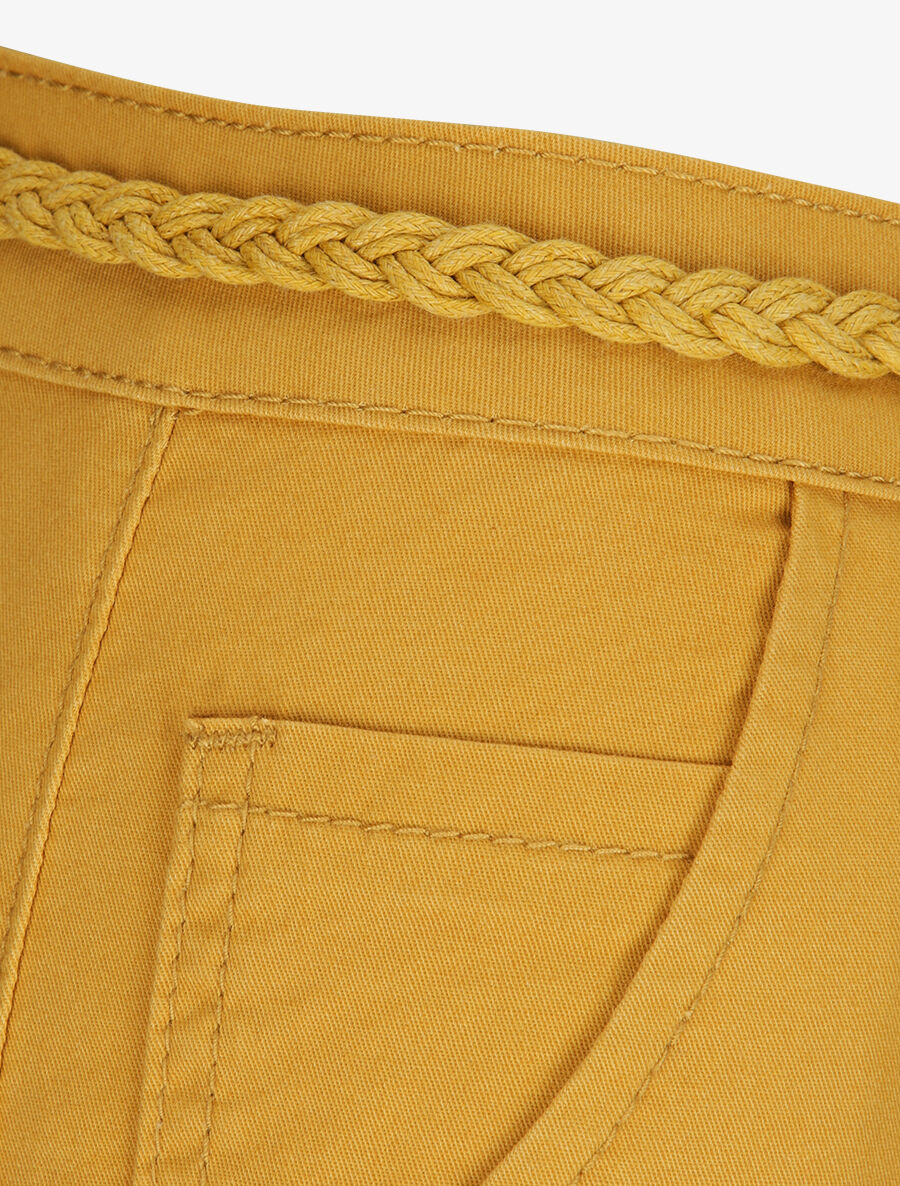 Pantalon 7/8 à revers - Jaune moutarde