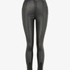 Pantalon en simili à bord avant fendu - Noir