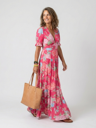 Léonie | Robe longue fluide fleurie