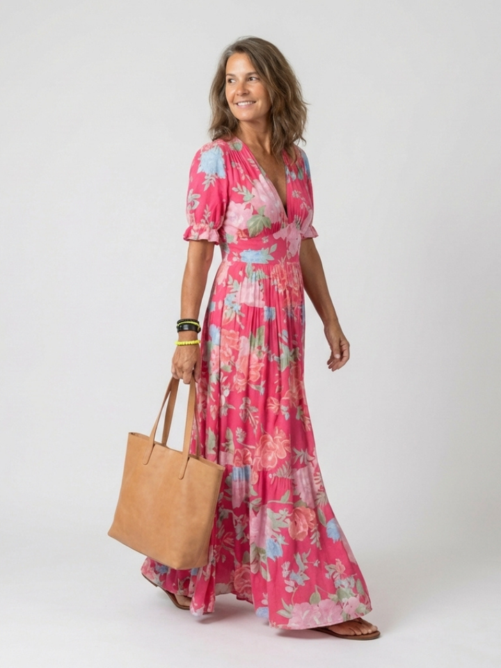 Léonie | Robe longue fluide fleurie