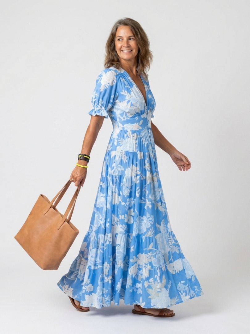 Léonie | Robe longue fluide fleurie